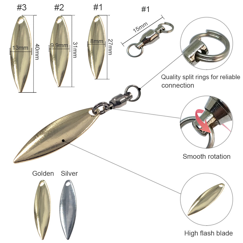 10pcs Willowleaf Blades Spinne - Fishing Lure Buzzbait review and price